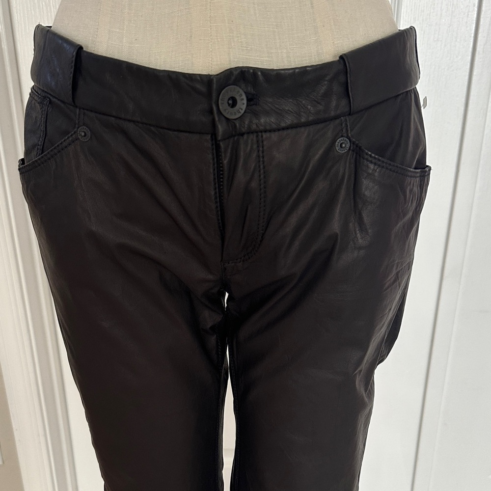 Black leather Jean style pants.